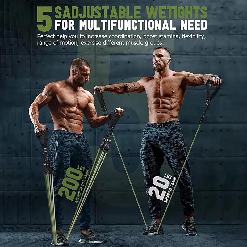 Fitness Resistance Rubber Band Yoga Elastic Band Upgrade Training Bar Set Pilates Training Exercise Fitness Equipment Pull Rope