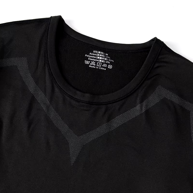 2/4 Pcs Autumn/Winter Men'S Black Long Sleeved Pants Underwear Set Youth Fitness Running Base Sports Shirt Casual Stretch Pants